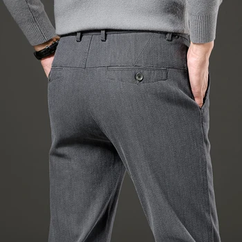 Маркови Мъжки Панталони 2023, Есенни Нови Удобни Бизнес Ежедневни Панталони на средна възраст за Мъжете, Директни Ластични Панталони