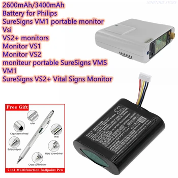 Медицинска батерия 863266, 989803166291,453564243501 за монитори Philips VS2 + Монитор VS1 VS2, Vsi, преносим монитор SureSigns VM1