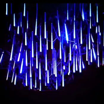 Метеоритен дъжд LED Слънчев Венец 30/50 см Външен Водоустойчив Страхотна светлина Градинска парти Гирлянда Украса на Коледната елха