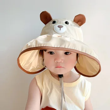 Мила, супер сладка солнцезащитная шапка за момичета и момчета, лятна тънка шапка с голяма стряхата, детска празна горна шапка, детски козирка, шапка от слънцето