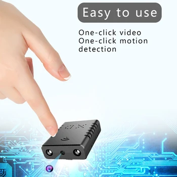 Мини Безжична Интелигентна безжична камера HD 1080P, Помещение за съхранение на видео, Защита от запис, Поддръжка на карти 64 GB