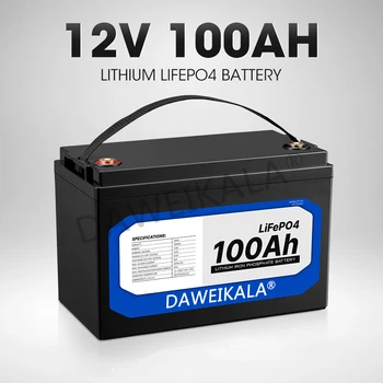Нов 12v 100Ah Литиево-желязо-фосфатный Батерия LiFePO4 Вградена Батерия BMS LiFePO4 за Слънчевата Система RV Къща за Тралене на Мотор