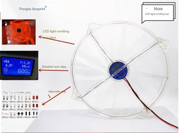 Нов Безшумен Pengda Blueprint 20 см Кръгла led Лампа 2020 Прозрачен Вентилатор за Охлаждане 5 На 200*20 Мм