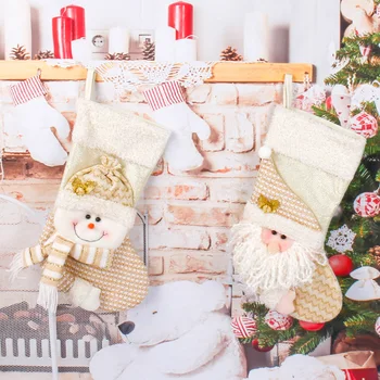 Нов креативен Дядо Коледа, Снежен човек, Коледни чорапи, Детски подаръчен пакет Домашно парти Коледно Дърво Камини Прозорци Подвесное украса
