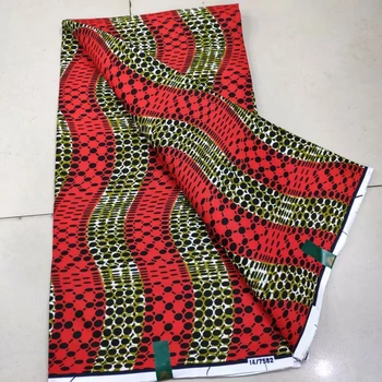 Нова африканска восъчен плат 6 ярда от Висококачествена памучна восъчен плат за женски рокли