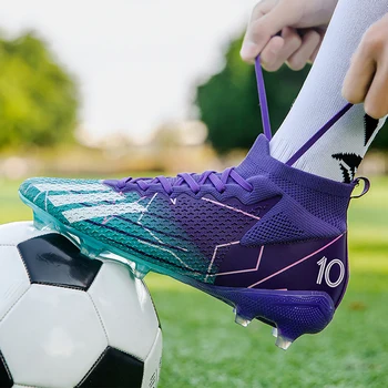 Нова Мъжки футболни обувки, нескользящая Тренировочная обувки за футзала, Детски футболни обувки FG/TF Унисекс, Висококачествени Обувки За тренировки на трева