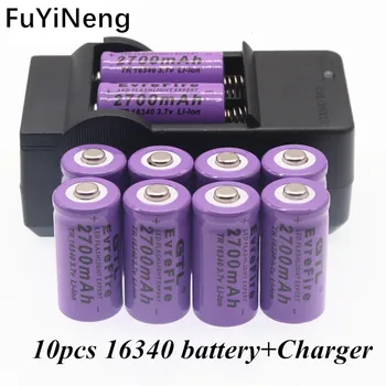Нова оригинална Батерия 16340 cr123a lithium 16340 Батерия 2700 mah 3,7 В литиево-йонна акумулаторна батерия + зарядно устройство 16340