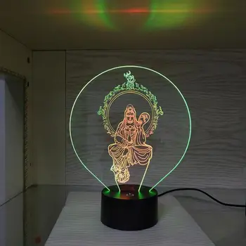 Нови led 3D тела на Буда Коледни украси-прекрасни детски осветителни тела, led 3D лампа за детска стая