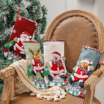 Нови спално Бельо, Коледни чорапи Голям размер, Новите Чанти на Дядо Коледа, Чанта за Коледни подаръци, Подарък чанта, Коледна украса, Коледни украси, Чанти за бонбони