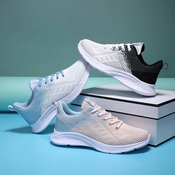 Обувки за жени, Мрежести обувки, Новост 2023 г., Дишащи дамски маратонки, леки и удобни маратонки за бягане на открито голям размер