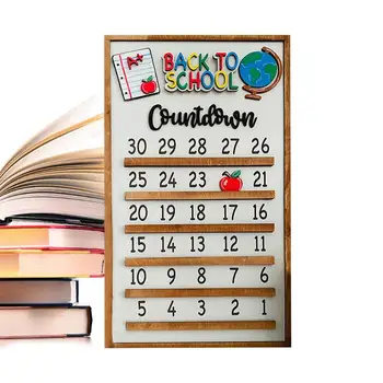 Обяви за обратно отброяване на времето В училище Дървен Календар за обратно броене време Здрав, Лъскав Не Растрескивающийся Украшение за деца