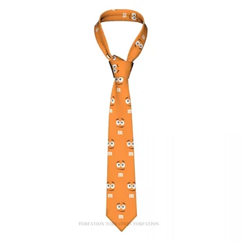 Оранжев M Face Класически мъжки вратовръзка от полиестер ширина 8 см, с принтом, аксесоар за cosplay, партита