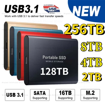 Оригинален Високоскоростен 256 Tb SSD 4 TB И 2 TB Преносим външен твърд диск с Интерфейс USB3.1 Мобилен твърд диск за Лаптоп ps4