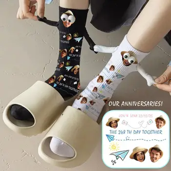 Персонализирани чорапи Унисекс, держащиеся за ръце, Чорапи с магнитен всасыванием, Чорапи 