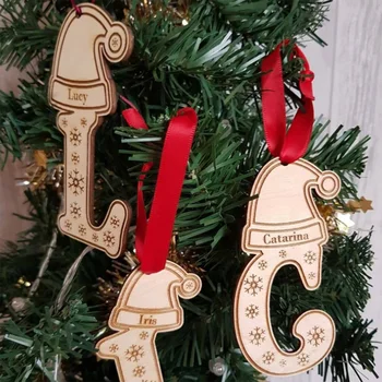 Персонални Коледни украси, Коледни декорации, Изработени по Поръчка на Дървени Буквално Украшение, Лазерно гравиране, Къща декор, Празнични подаръци.