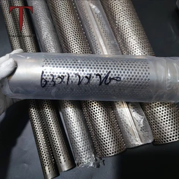 Перфорирана тръба титан 1,38 инча 35 мм, дебелина 1 мм и дължина 1000 мм 1,38 