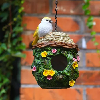 Подвесная клетка за птици от смола, оформлението на градината в двора, bird ' s nest, Окачен къща за папагали, кутия за тераси, озеленяване, външно украса