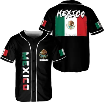 Потребителско име, иконата на знамето на Мексико, Бейзболна майк, Мъжки Женска риза с къс ръкав, мъжки градинска дрехи, спортна тениска с къс ръкав