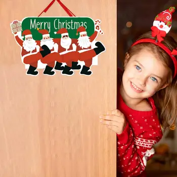 Празнична Табела на Входната врата на Празничен Дядо Коледа Коледни табела на Вратата за Вътрешни и Външни декорации Поздравете Гостите Забавна Стена