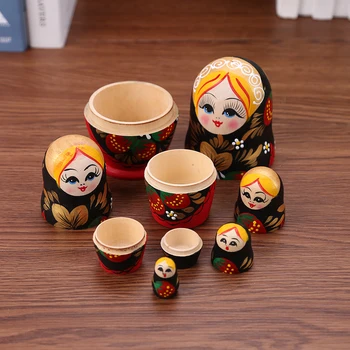 Прекрасни Дървени кукли-гнездене кукли С Образа на Момичета-Ягоди, Руски 5-слойный подарък за деца