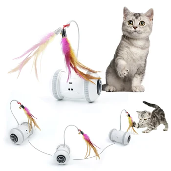 Преследване на котка, Интерактивна USB Акумулаторна интелектуална роботизирана Автоматична допир играчка за котки, Играчка за коте, играчки за домашни животни, Електронен закачка от пера
