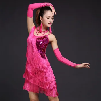 Сайт Justsaiyan Горещ Латински Танц Жената Рокля С Пайети-Ча-Ча Танго Пола Боливуд Танц Сценично Облекло 5 Цвята