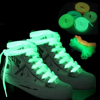 Светещите обувки на равна подметка, подходящи за цялата обувки, Флуоресцентни ремък за партита, нощни рънове, ремък Унисекс, 1 чифт