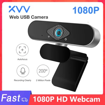 Уеб камера Xiaovv 1080P С микрофон, Широка дигитална уеб камера, USB, HD 150 градуса, Преносим компютър, Мащабиране на уеб излъчване на YouTube