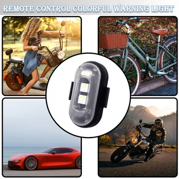 Универсални включване на led стробоскопические светлини, Предупреждение за сблъсък с мотоциклет с дистанционно управление 8 Цвята осветление е Изработен от материал ABS Широко се използва