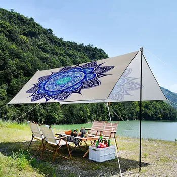 Устойчиви на uv сенчестия навес, водоустойчив преносима и лека палатка, подходяща за пътуване, плажния музикален фестивал, Мандала в стил бохо