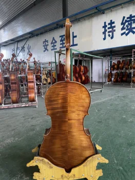 Фабрика произвежда 4/3 violoncellos. Виолончело от смърч и клен черно дърво в пълен размер. Изискан тигрови модел. Безплатни информация от клен ръчно изработени