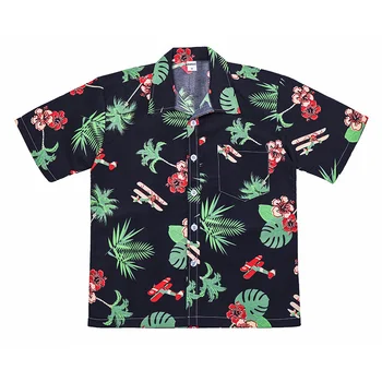 Хавайски Ризи Мъжки Летни С Къс ръкав и Цветна Принтом Хавайска риза Бързосъхнеща Свободна Розова Празнична Плажната