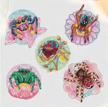 Цветя-Паяци Украса на Дома Homfun Занаятите Комплект за Бродерия на кръстат бод си САМ 