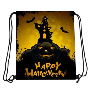 Чанта за подаръци за Хелоуин, чанта за съвсем малък с двойно рамо, чанта за бонбони 