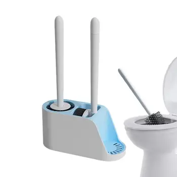 Четка-скрубер за тоалетна, Силиконова четка-Скрубер за Тоалетна, за многократна употреба инструмент за почистване на баня, Силиконова четка за почистване на глави За
