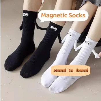 Чорапи от чист памук, Сладки мультяшные дълги Чорапи, Летни модни магнитни чорапи на присоске, чифт чорапи със средна дължина