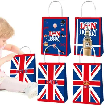 Юниън Джак Флаг на Великобритания Чанти-тоут за пазаруване от рециклиране на Великобритания Британската Хартиена чанта за пазаруване в хранителни магазини Ръчна чанта за парти