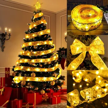 Led Лента Навидад Room Decor Led Лампи Коледна Украса Лампа Коледно Дърво Светлини Двойно Позлатен Светещ Лентата На Светлина