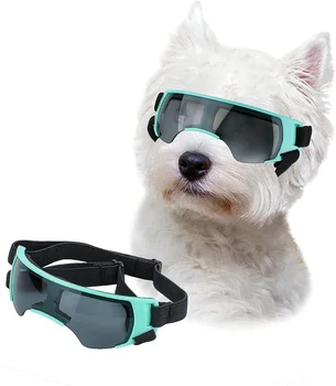 Слънчеви очила за кучета ATUBAN Small Breed, Очила за кучета за малки кучета, Ветроупорен очила с защита от ултравиолетови лъчи за кучета, Външна защита на очите, синьо