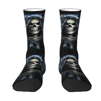 Чорапи в стил Хоррор, Готическия скелет, смърт, череп, Мъжки и дамски топли модни чорапи за екипажа